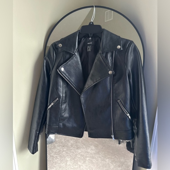 Forever 21 Black Leather Moto Jacket - Picture 1 of 3